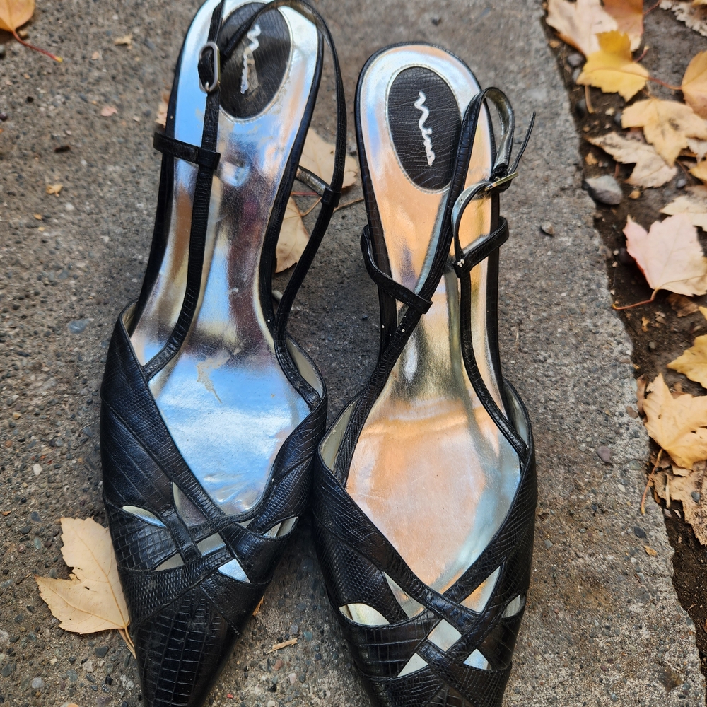 Nina Black Strappy Heels